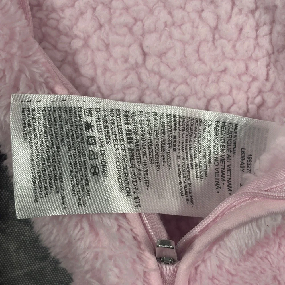 Nike Coverall Baby 3M Pink Sherpa Fleece Hooded Pram Suit Full Zip Embroidered
